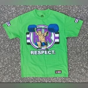 Vtg 2018 WWE Authentic John Cena Never Give Up Neon Green T-Shirt Size (M)